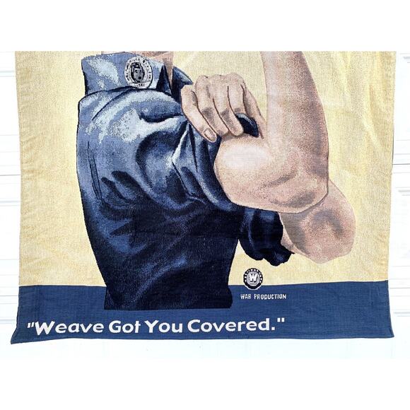 Rosie The Riveter We Can Do It Thick Cloth Banner W/ Bottom Rod 35" X 51" - Picture 4 of 7